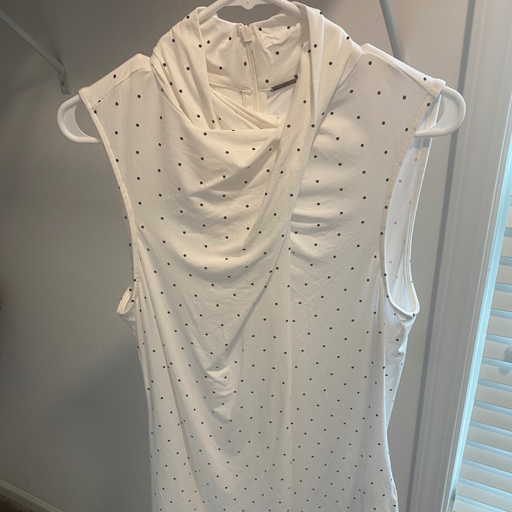 TAHARI polka dot blouse